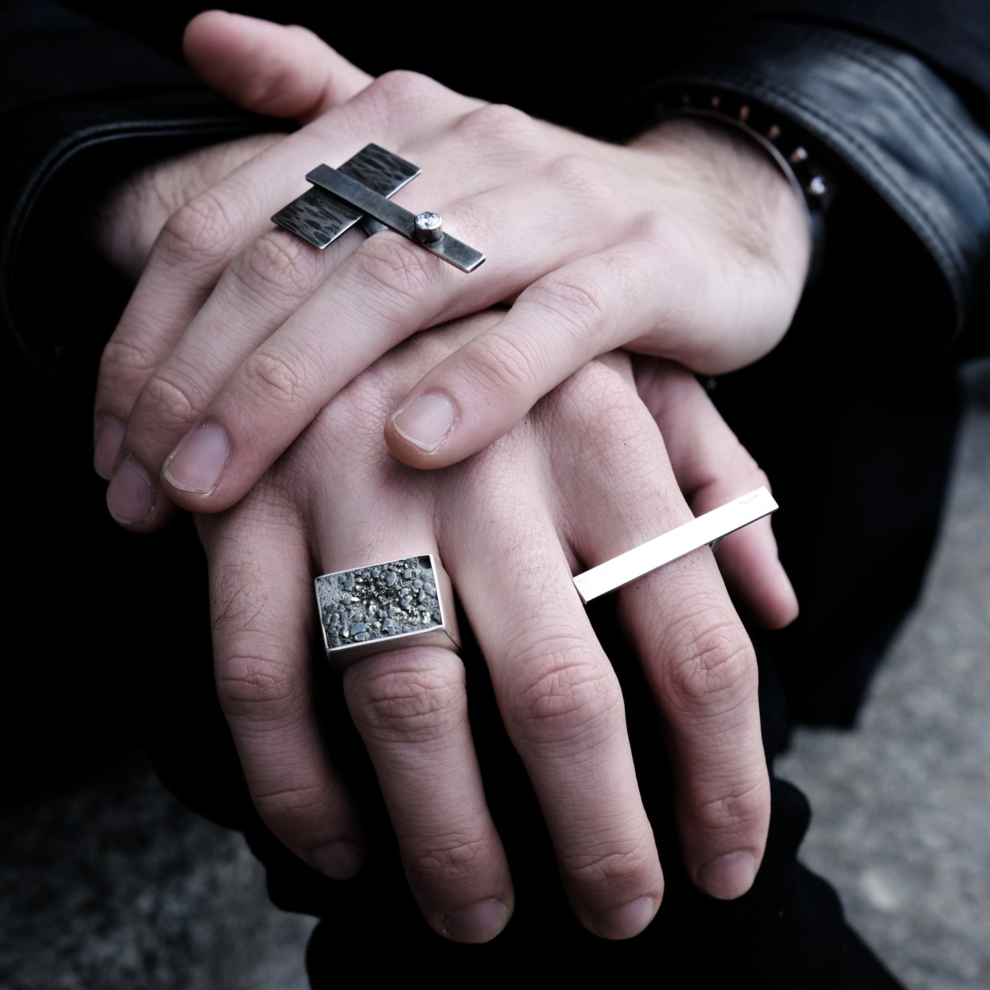 CONCRETE AND PYRITE RING