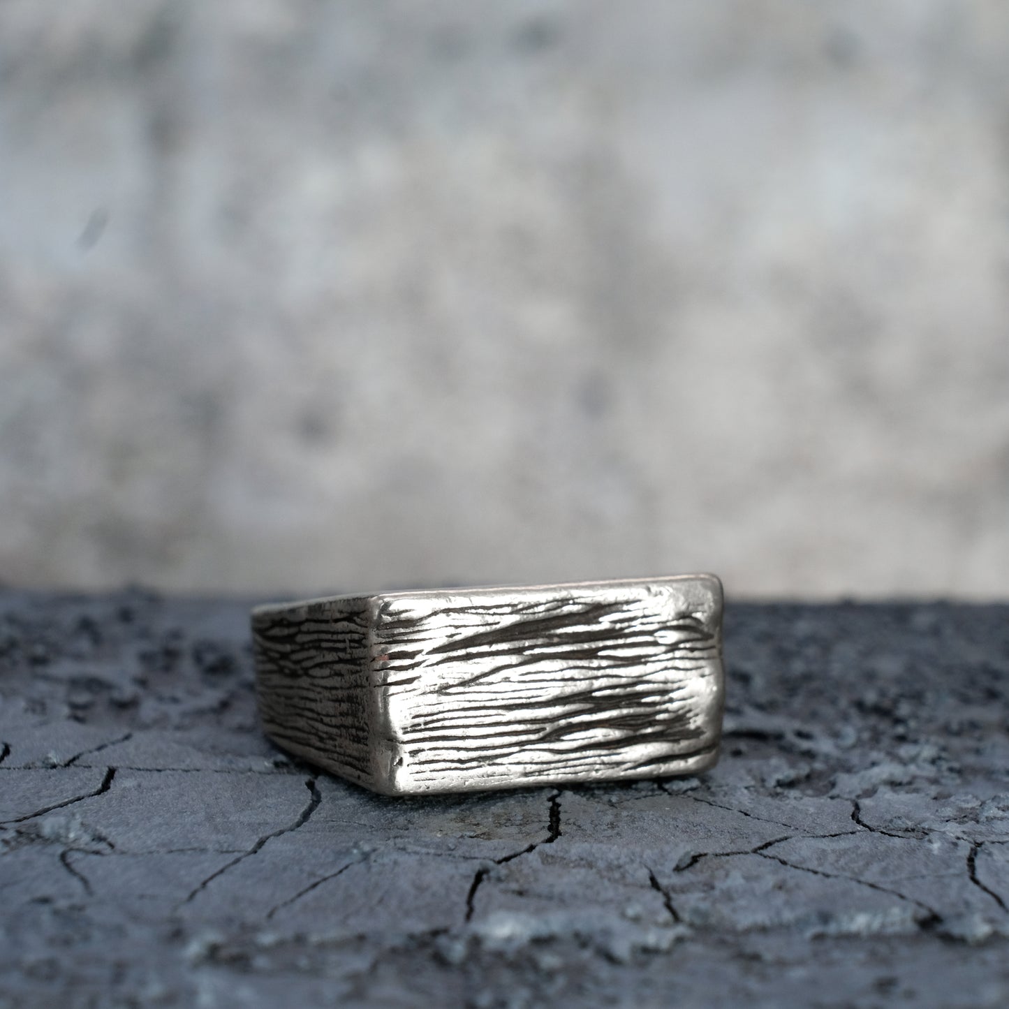 TEXTURED SIGNET RING